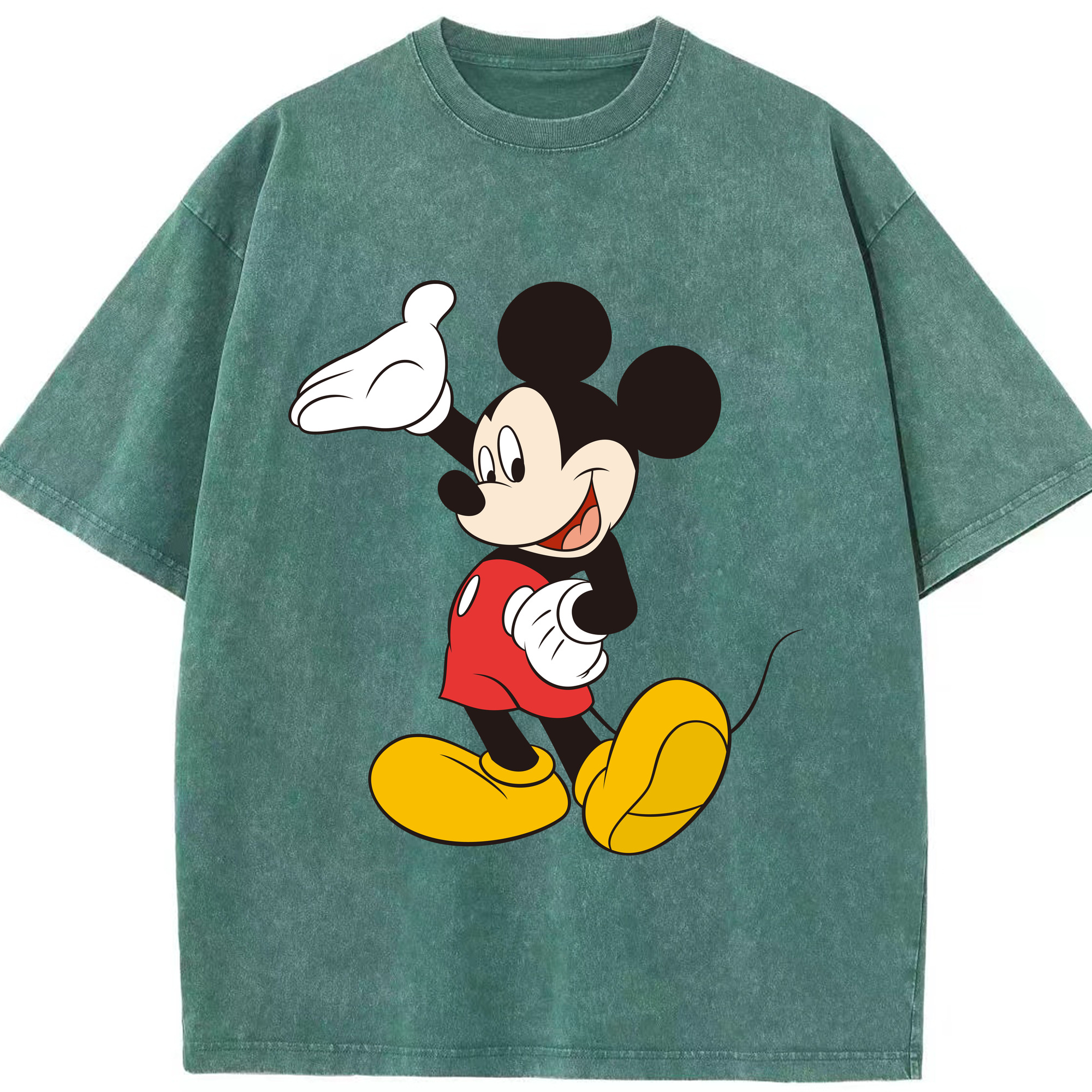 （画像用） ミッキーマウス Mickey Mouse 綿100% ヴィンテージ風 半袖Tシャツ（フロントプリント）